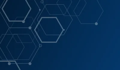 Abstract blue background with interconnected hexagonal shapes representing digital transformation and system integration for a global ERP and SAP migration case study.