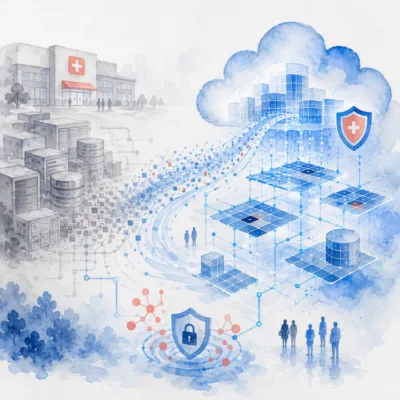 Healthcare organization migrating legacy infrastructure to Google Cloud Platform with secure cloud architecture, data modernization and protected patient systems.