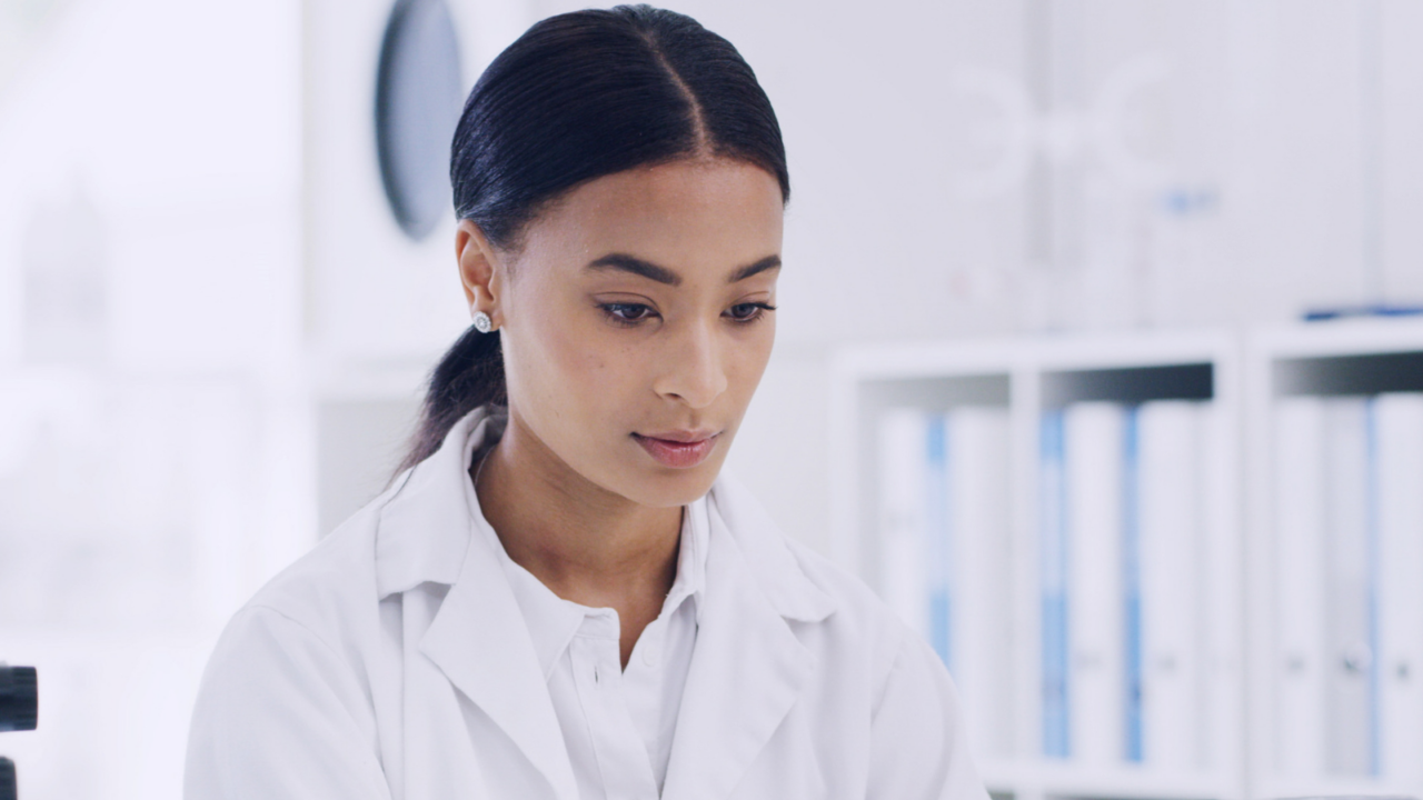 Researcher working on drug discovery