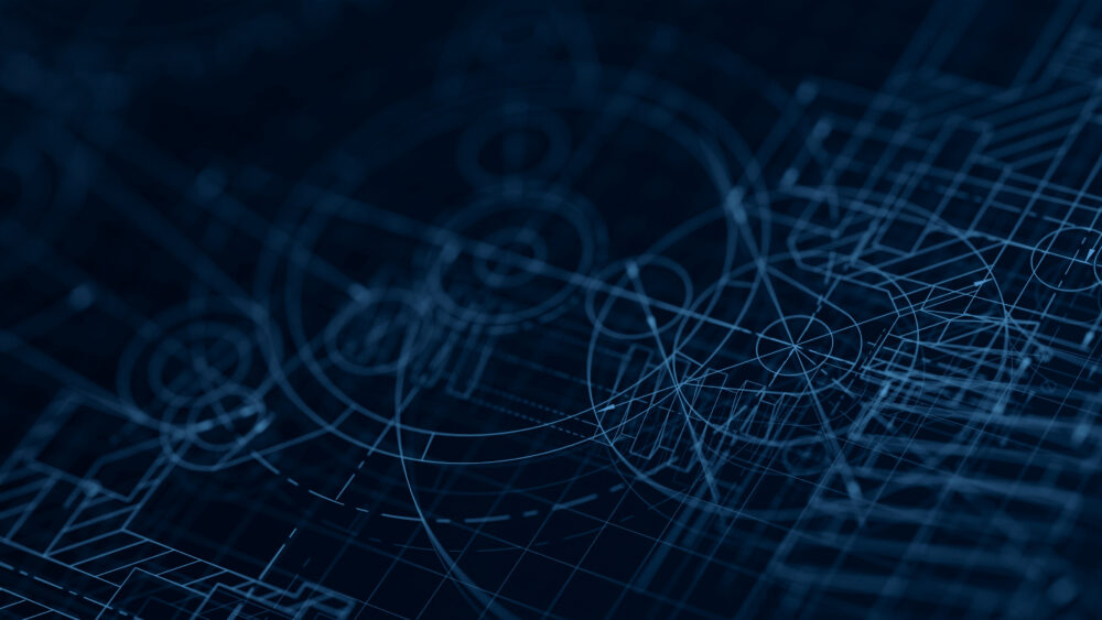 Adobe Stock 490335444 Blueprints engineer technician design drawing mechanical gear engineering Engine factory Industry Industrial technology project abstract 1